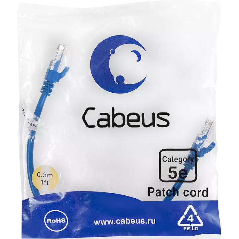 PC-UTP-RJ45-Cat.5e-0.3m-BL-LSZH