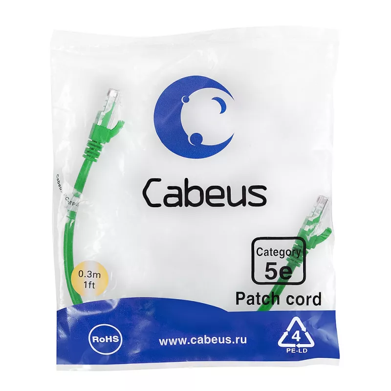 PC-UTP-RJ45-Cat.5e-0.3m-GN-LSZH